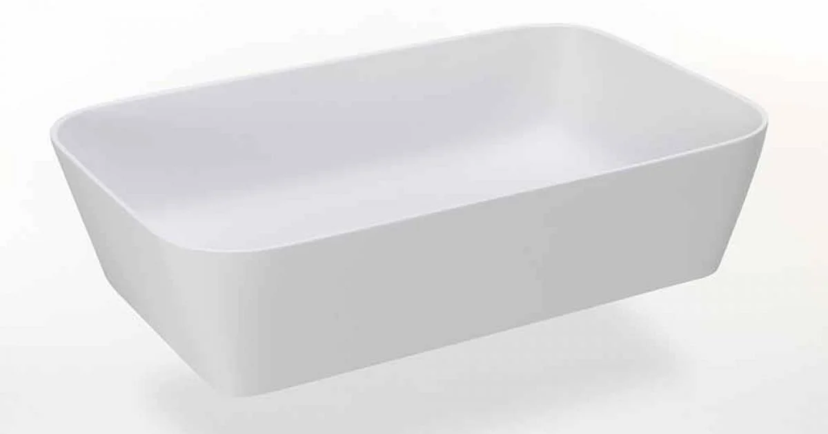 Lavabo Bagno da Appoggio Rettangolare in Resina Opaca Made in Italy – Cavan