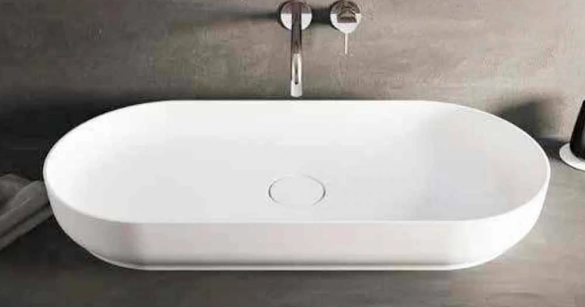 Lavabo bagno da appoggio design moderno Dalmine Maxi, fatto in Italia