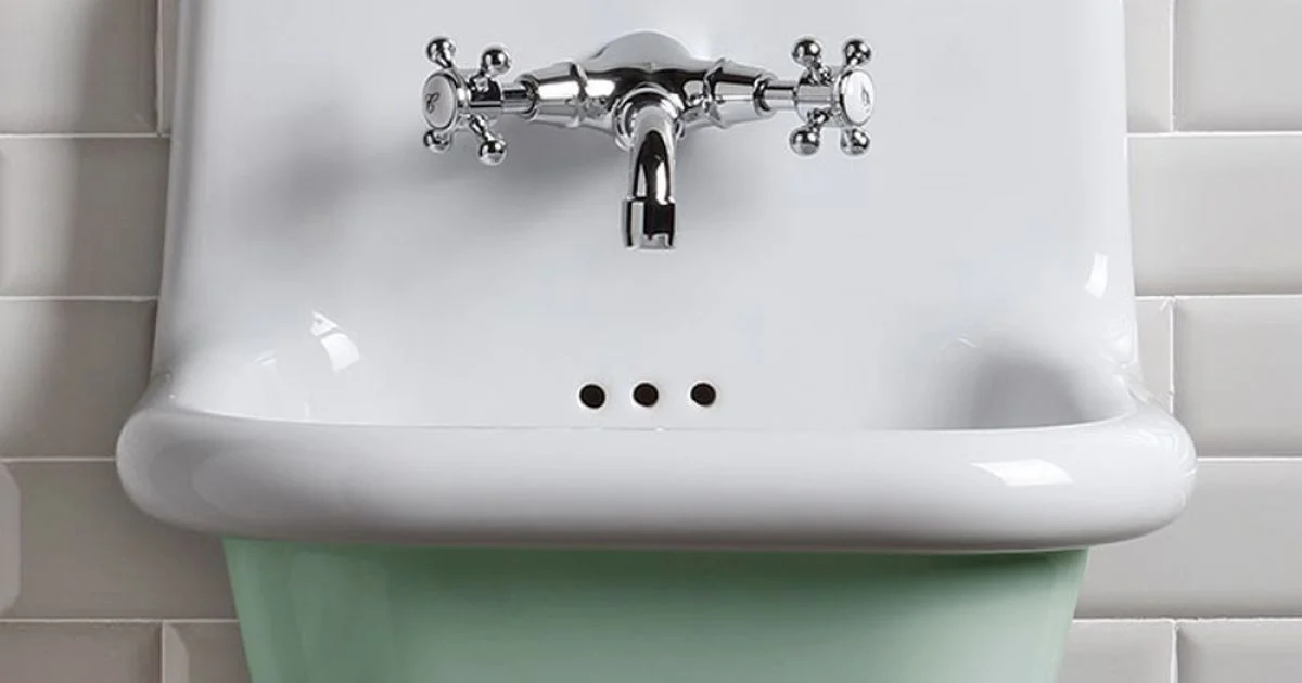 Lavabo da Bagno Sospeso in Ceramica Bianca e Colorata 42 cm - Meridiano