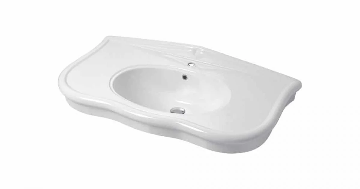 Lavabo con Gambe o Senza in Ceramica L 110cm, di Design Avise