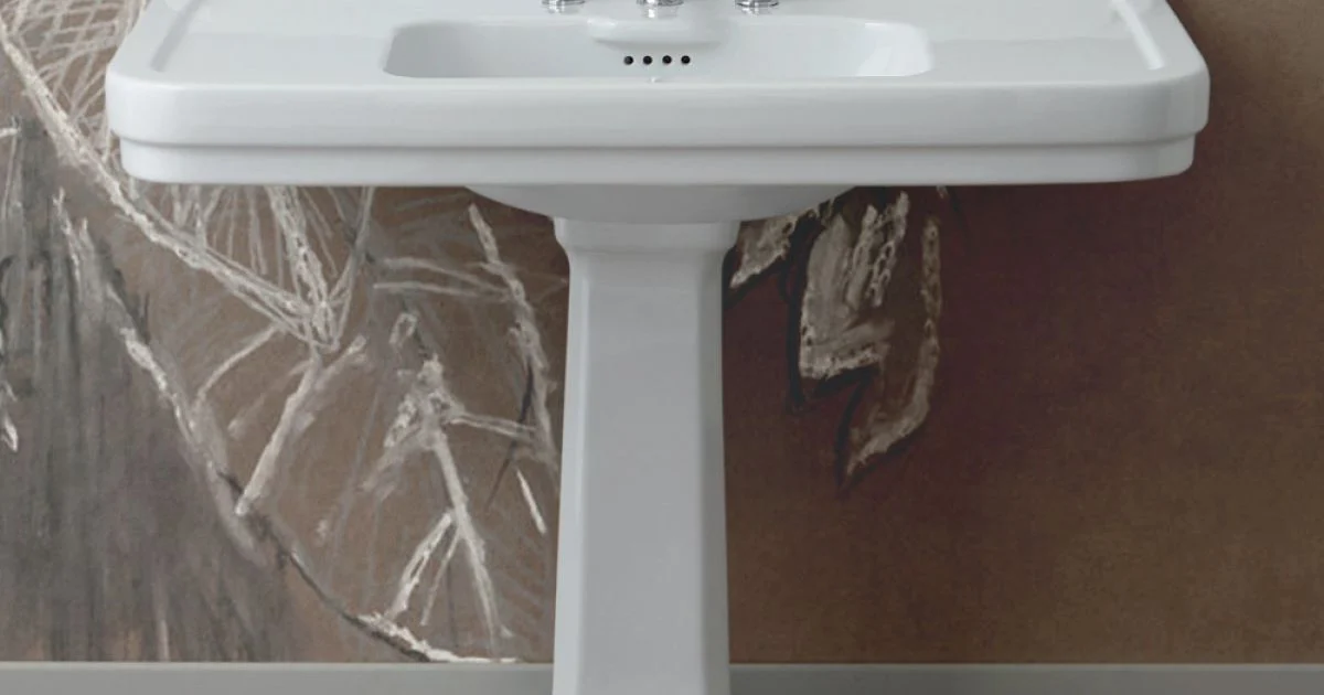 Lavabo Consolle a Colonna in Ceramica Lavorata a Mano L 104 cm - Wollie