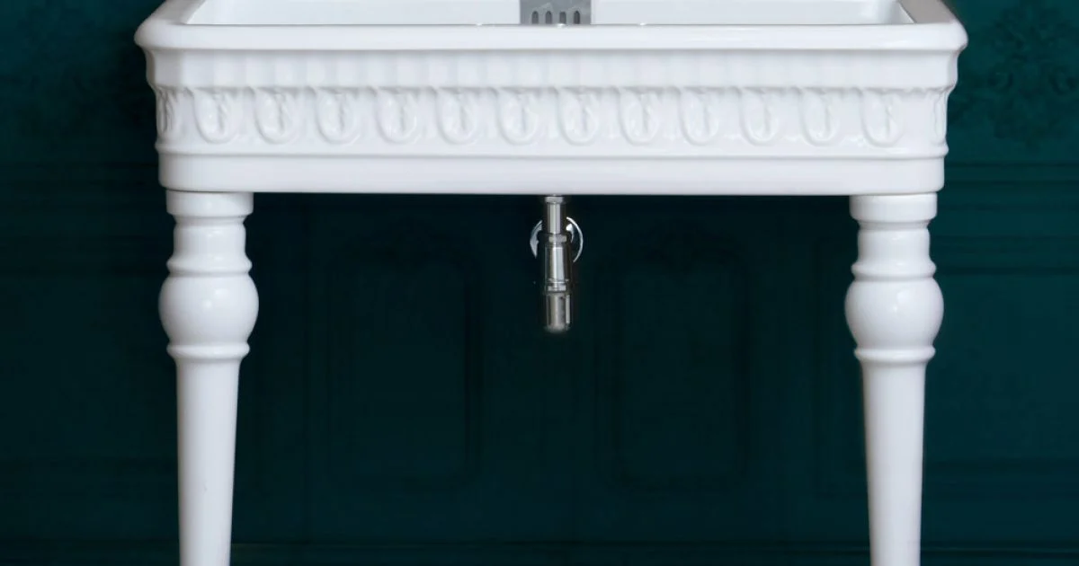 Lavabo Consolle Classico in Ceramica Lavorata a Mano L 100 cm - Areta