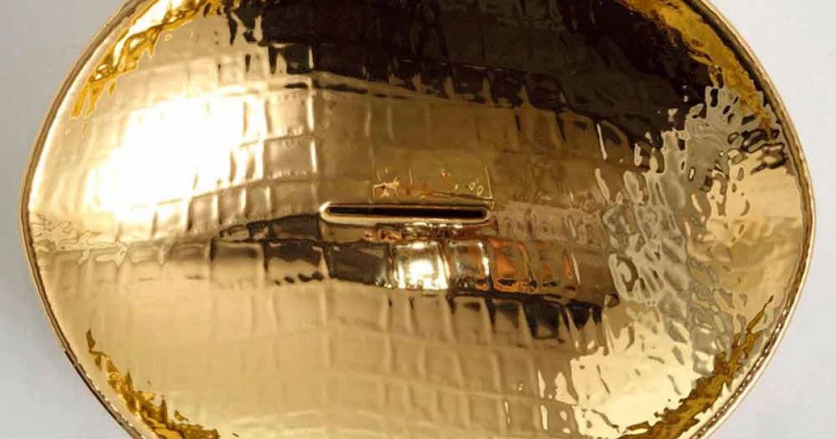 Lavabo da appoggio di design in ceramica gold made in Italy Animals