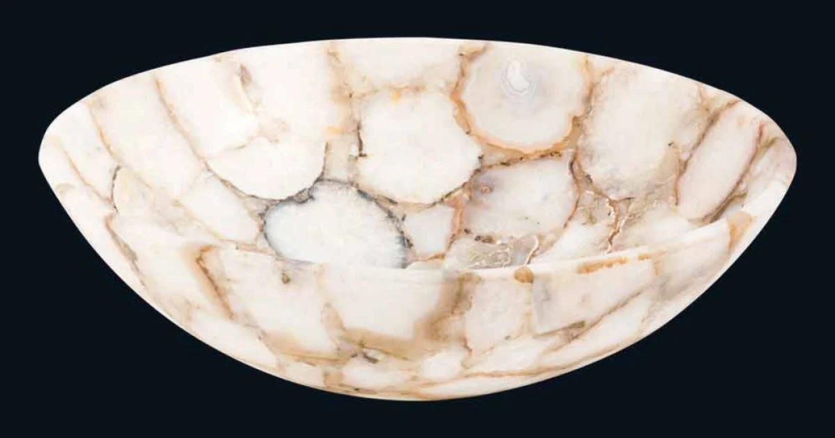 Lavabo da appoggio di design in pietra cristallina Poncho