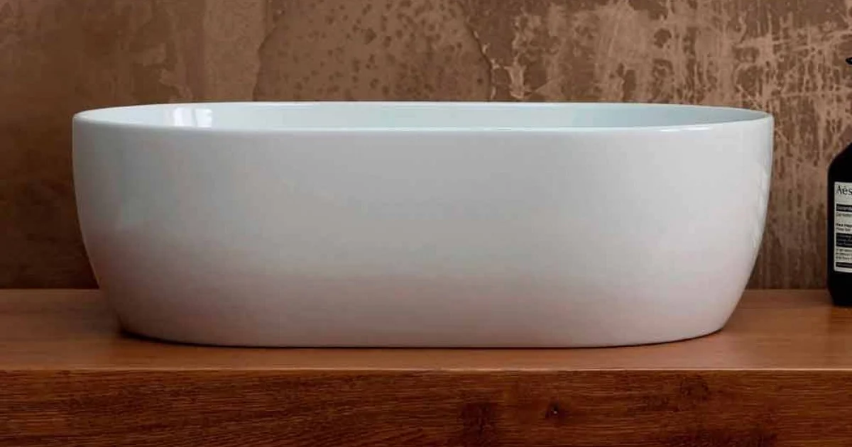 Lavabo da appoggio in ceramica bianca o colorata Star 55x35 made Italy
