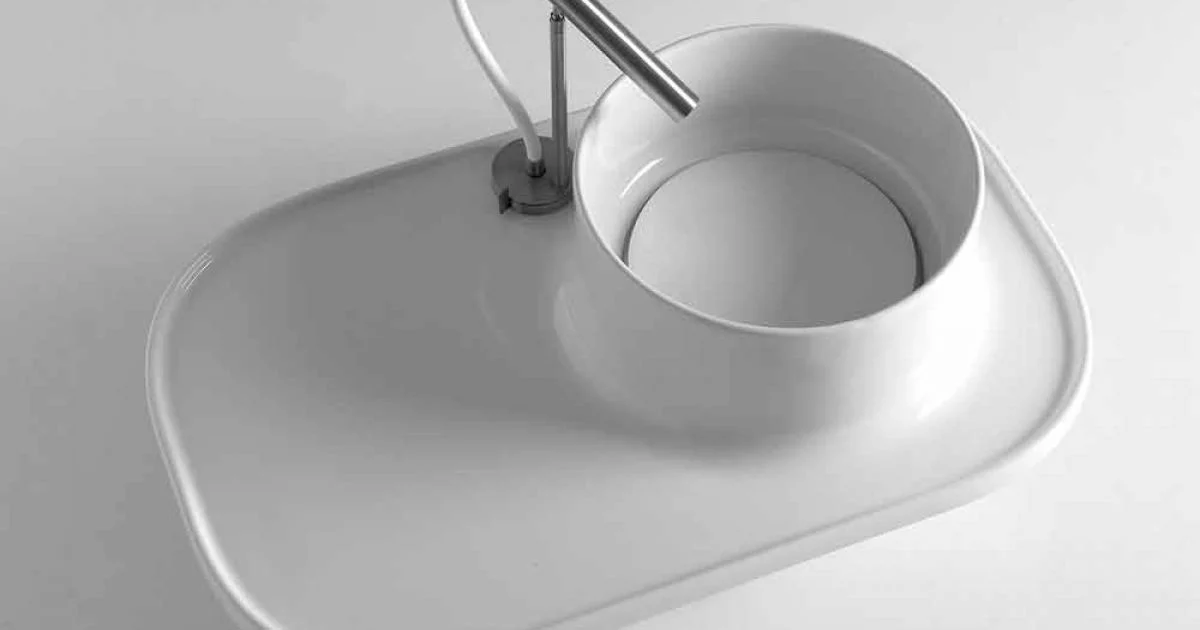 Lavabo da appoggio in ceramica dal design vintage Marta