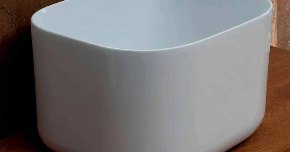 Lavabo da appoggio in ceramica design moderno Star Rectangular 50x40cm
