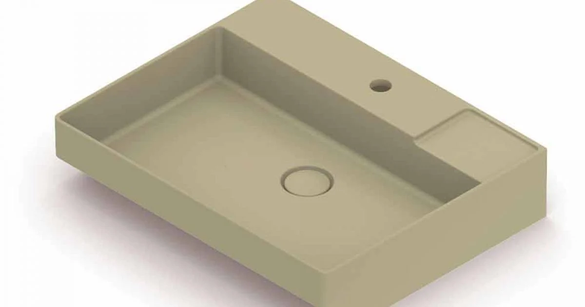 Lavabo da appoggio in ceramica di design fatto in Italia, Viviano
