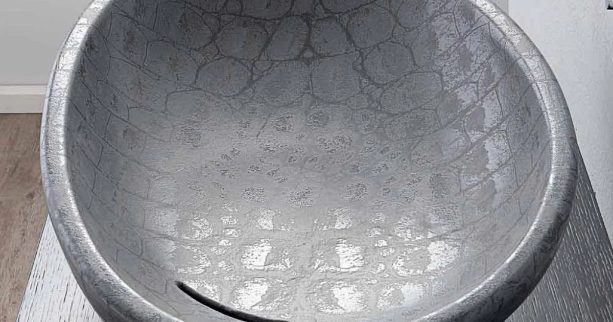 Lavabo da appoggio in ceramica stampa cocco grigio made Italy Glossy