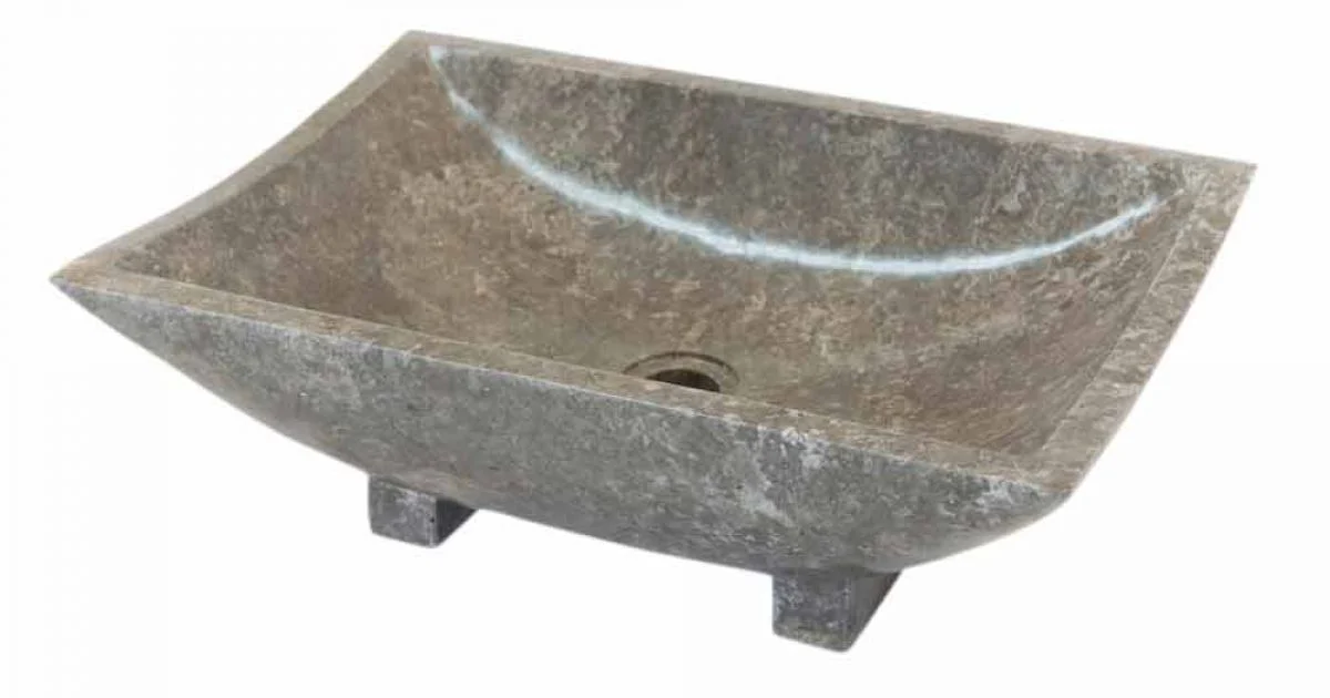 Lavabo da appoggio grigio design in pietra naturale Iria, pezzo unico