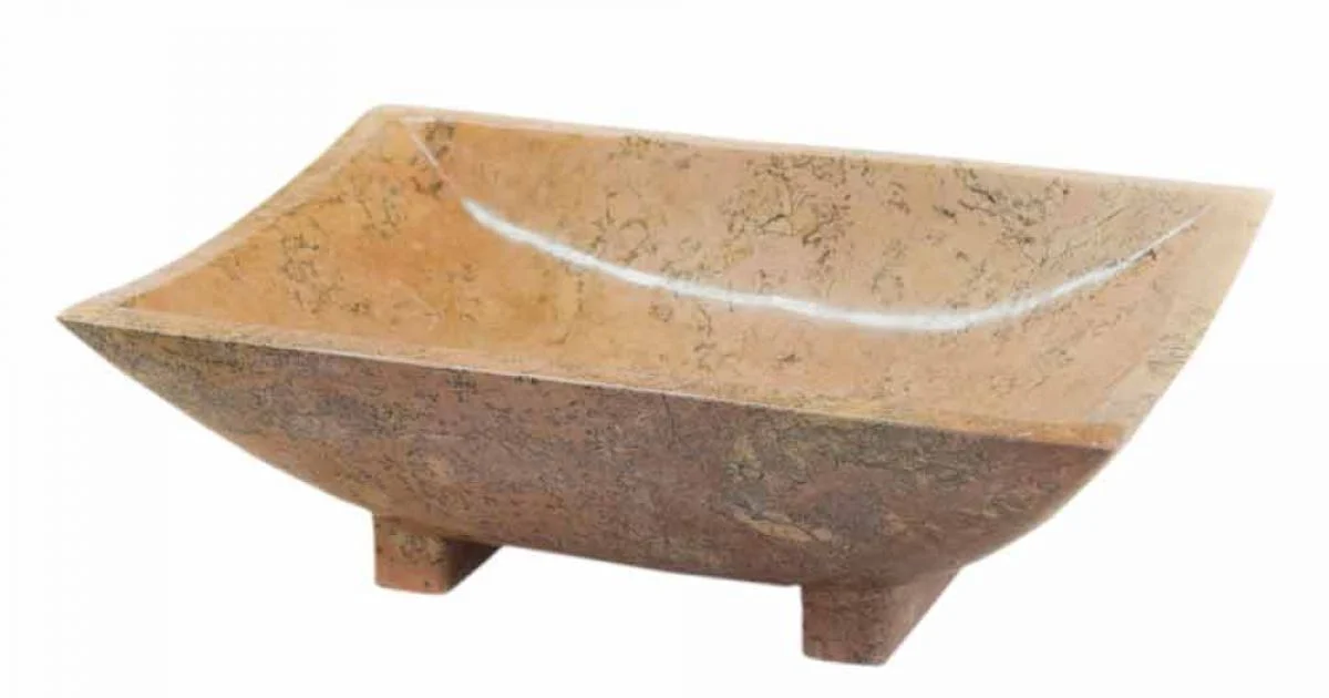 Lavabo da appoggio bagno di design in pietra Iria, fatto a mano