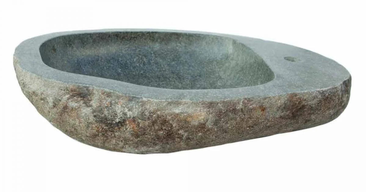 Lavabo da appoggio di design in pietra naturale Kai, pezzo unico