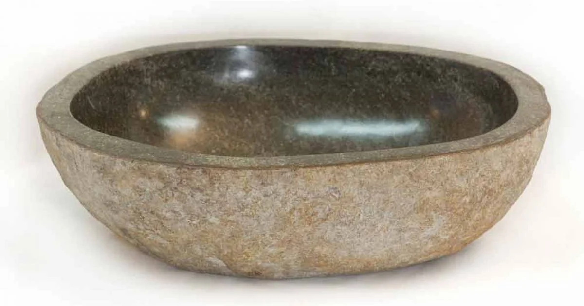 Kai lavabo da appoggio in pietra naturale River Stone, pezzo unico