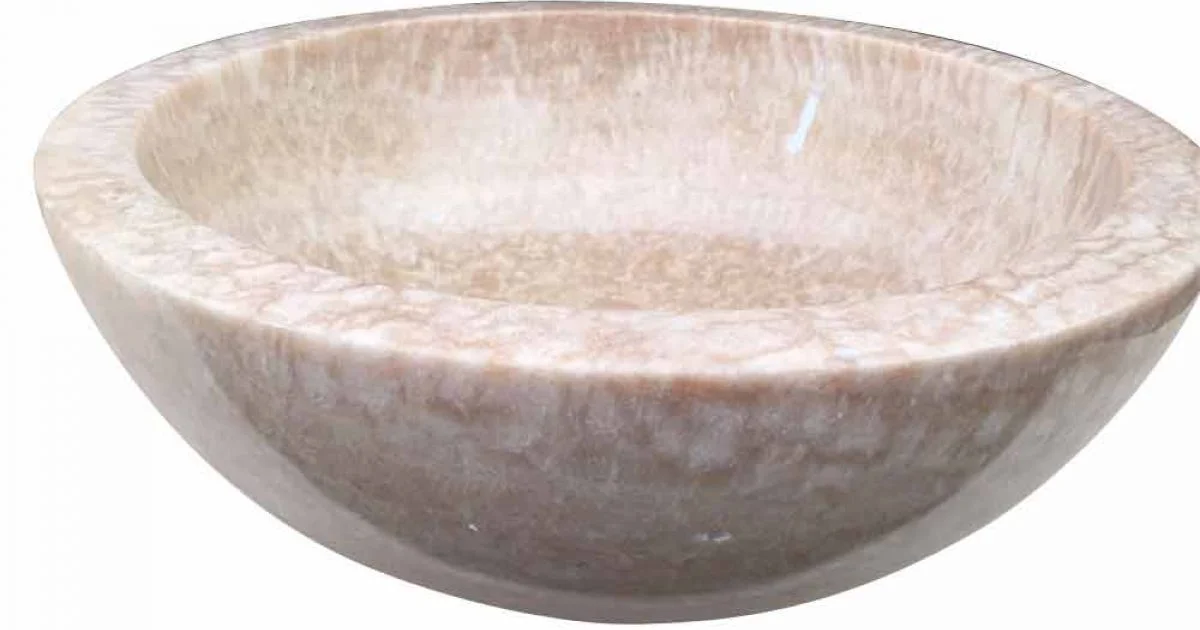 Lavabo in pietra naturale da appoggio Ana di design, fatto a mano