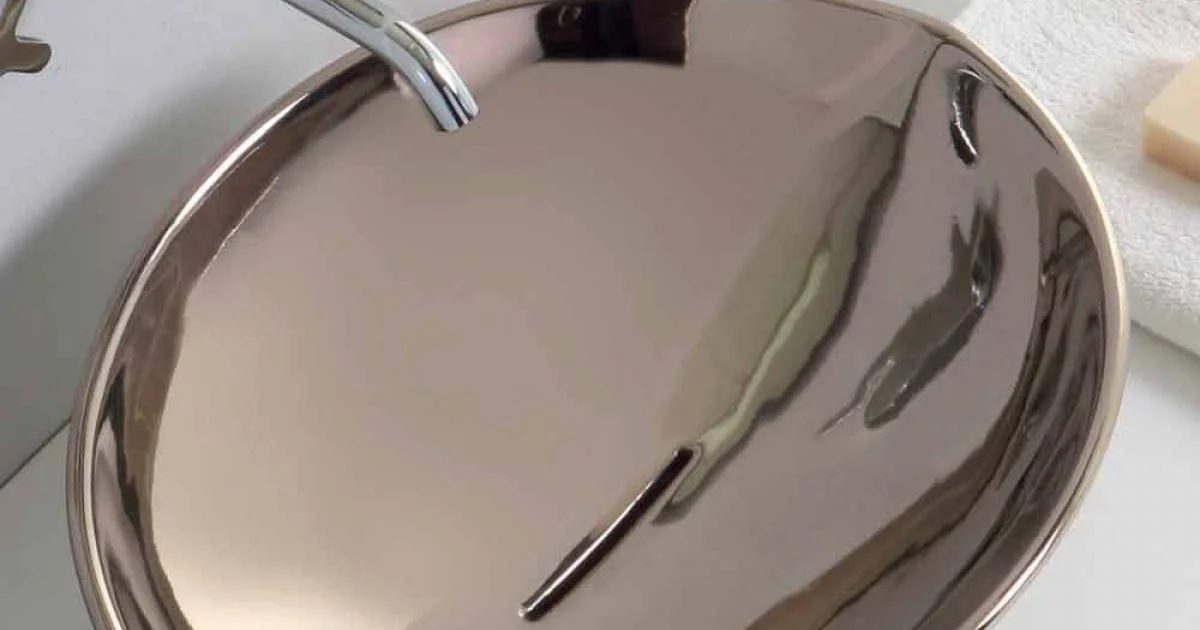 Lavabo da appoggio moderno in ceramica platino made in Italy Animals