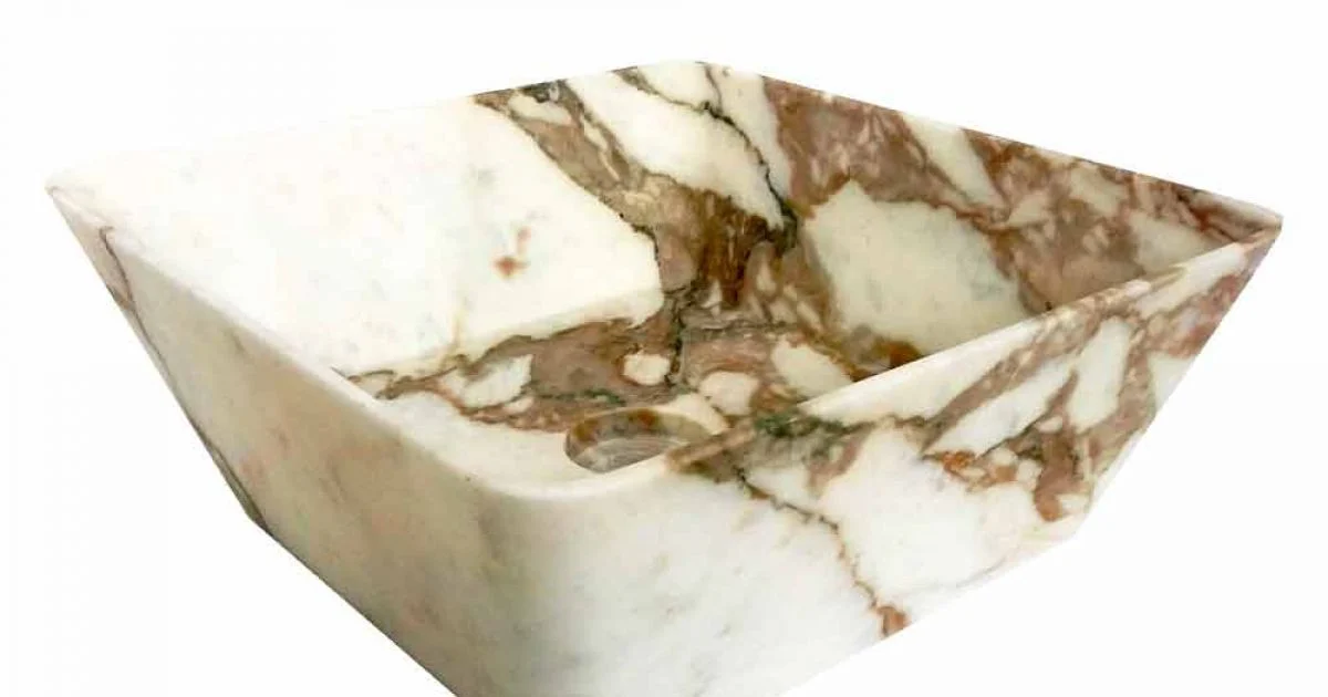 Lavabo da Appoggio Moderno in Marmo Calacatta di Design Made in Italy - Kuore