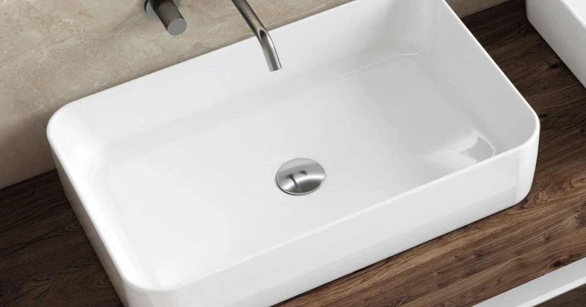 Lavabo da Appoggio Rettangolare in Ceramica dal Design Moderno - Aster