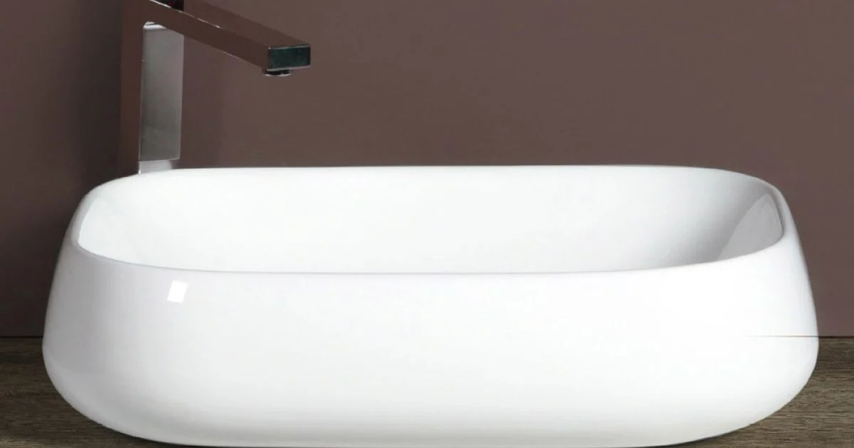 Lavabo da Appoggio Rettangolare in Ceramica dal Design Moderno - Papavero