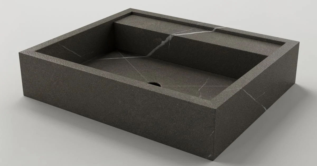 Lavabo da Appoggio Rettangolare in Gres Porcellanato Made in Italy - Cervia