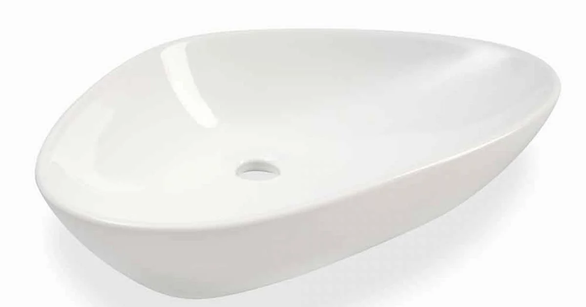 Lavabo da Appoggio Sagomato in Ceramica Bianca Made in Italy – Amburgo