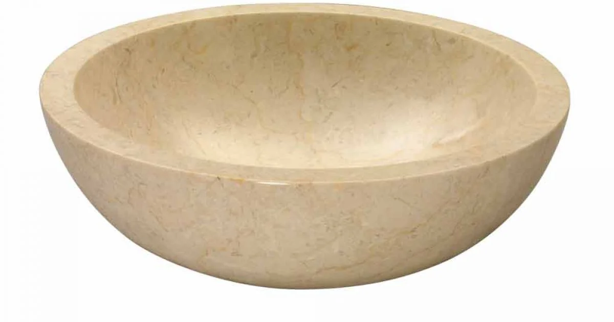 Lavabo da Appoggio Tondo in pietra naturale Beige Nusa
