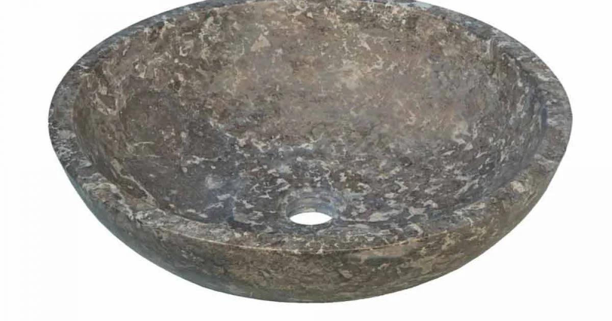 Lavabo da Appoggio Tondo in antracite Moyo, la natura a servizio del design