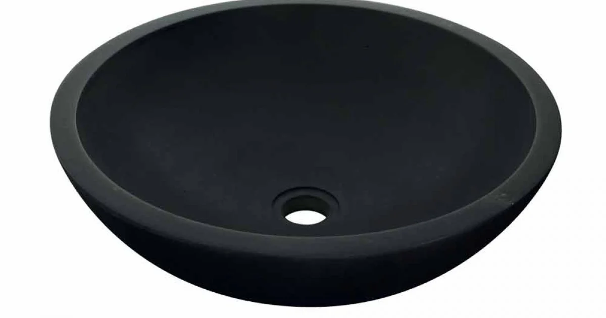 Lavabo da Appoggio Tondo in Basalto Nero Moyo, la natura a servizio del design