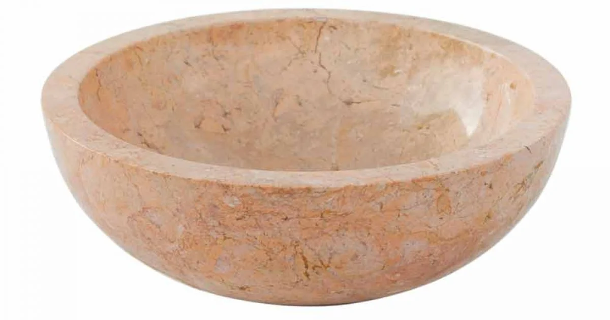 Lavabo di design da appoggio rosso in pietra naturale Job, pezzo unico