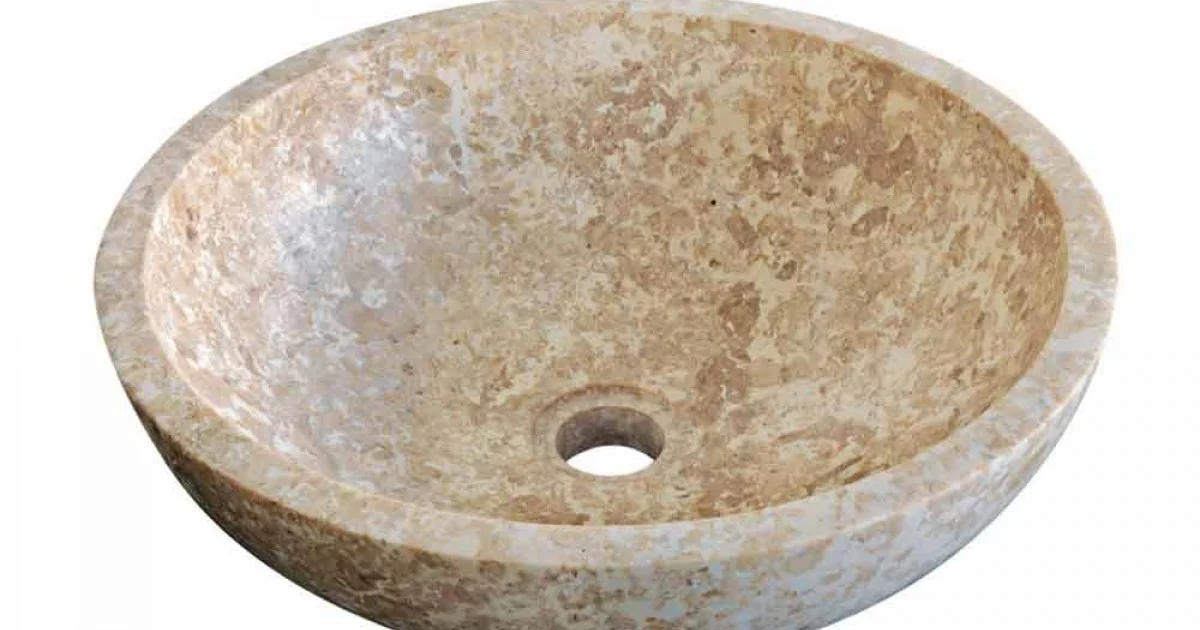 Lavabo da Appoggio Tondo in Pietra Naturale Kari, natura a servizio del design