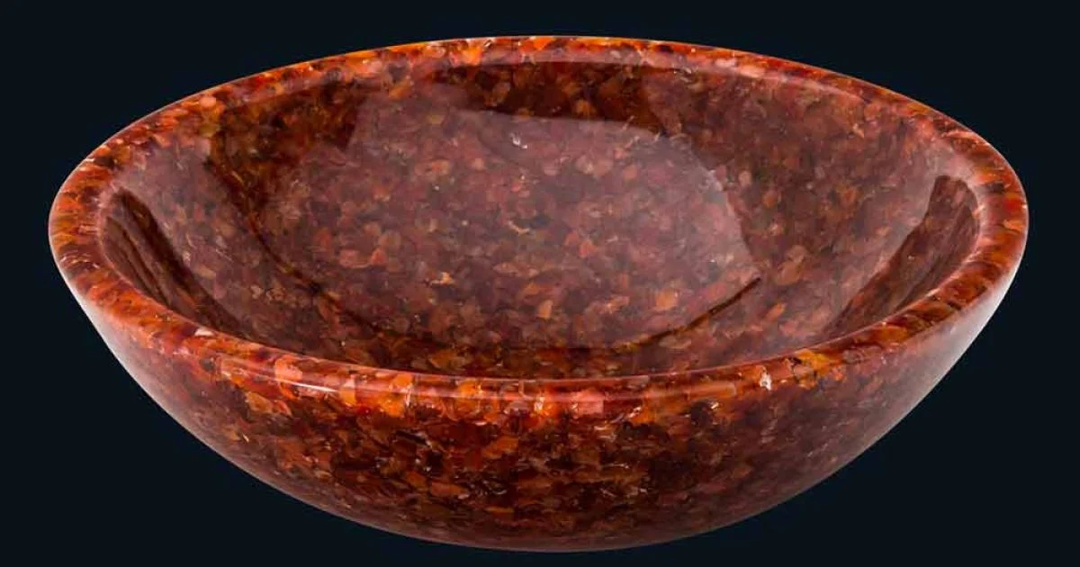Lavabo da appoggio tondo in resina artificiale e pietra Nube