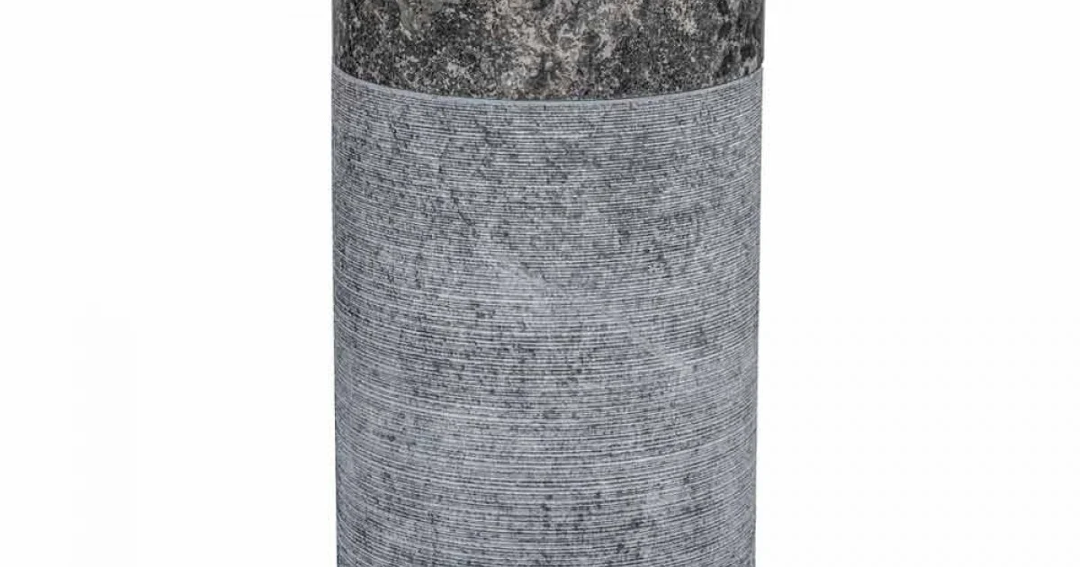 Lavabo da Bagno Cilindrico Freestanding in Marmo Grigio - Cremino