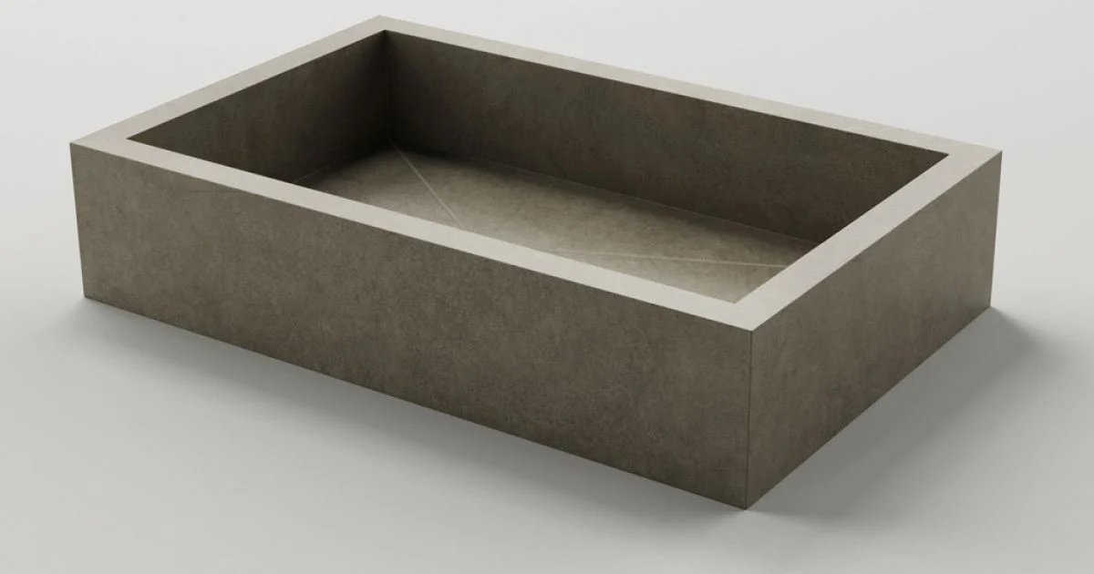 Lavabo da Bagno Rettangolare in Gres Porcellanato Made in Italy - Ludmilla