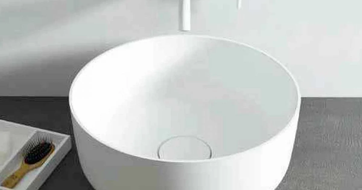 Lavabo da bagno rotondo da appoggio Dalmine,design moderno, made Italy