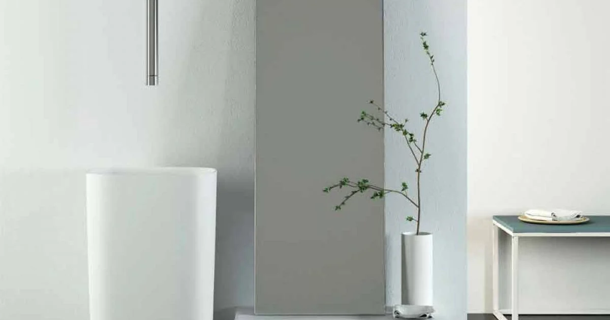 Lavabo da terra freestanding circolare di design made in Italy, Lallio