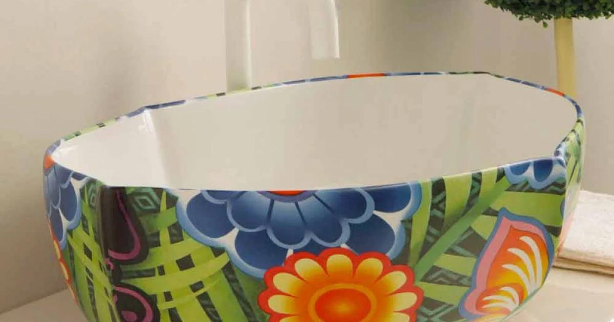 Lavabo di design da appoggio in ceramica disegnata made in Italy Oscar