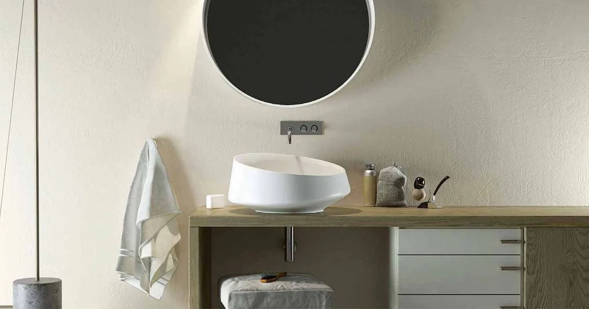Lavabo da appoggio in Solid Surface fatto in Italia,Dongo
