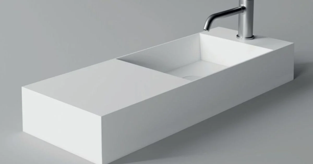 Lavabo in Ceramica Bianca o Colorata Made in Italy dal Design Moderno - Act
