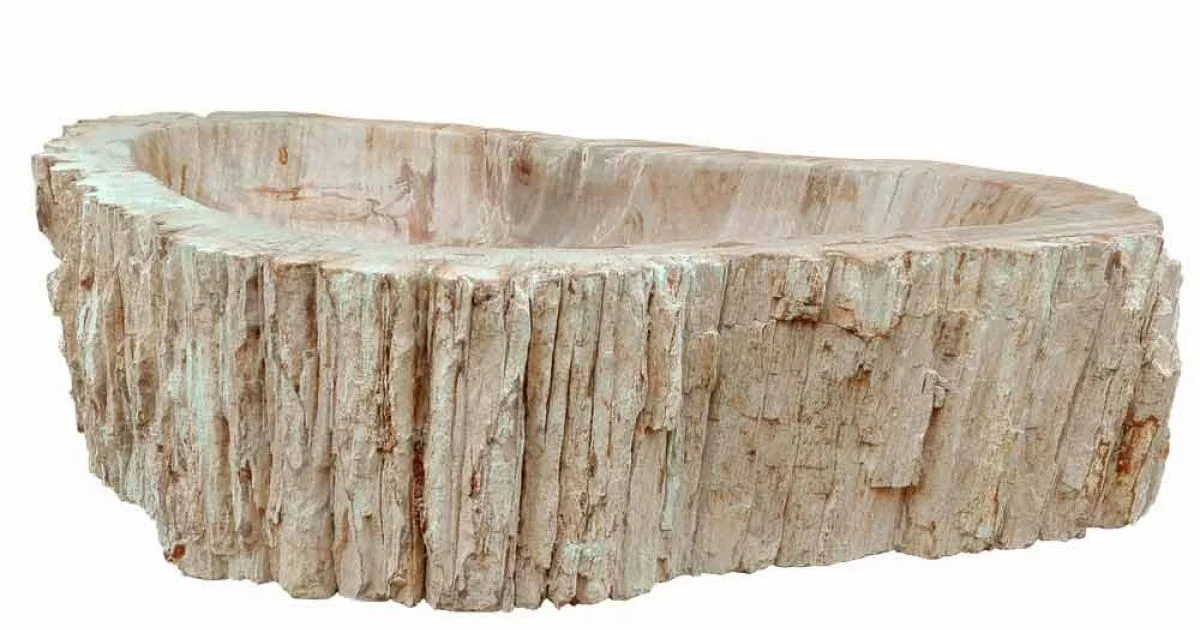 Lavabo da Appoggio in Legno Fossile Goa, non riproducibile in serie
