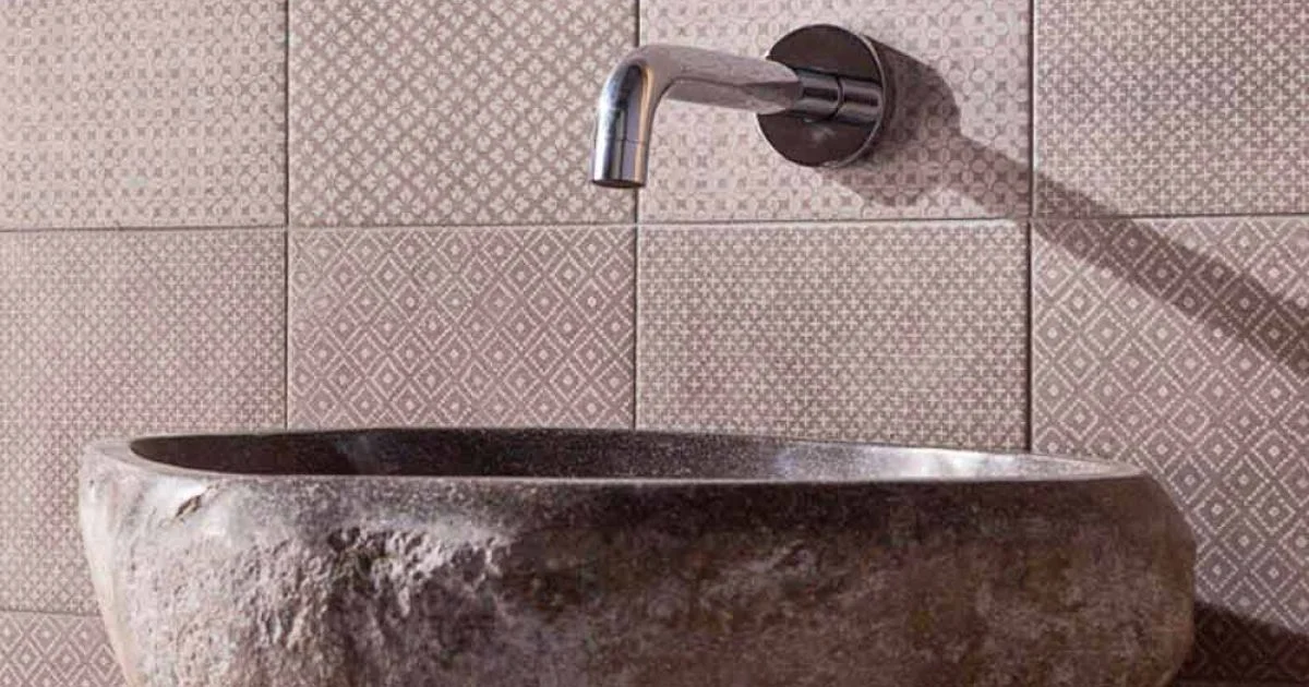 Lavabo in Pietra di Fiume da Appoggio Lavorato Artigianalmente - Aurea