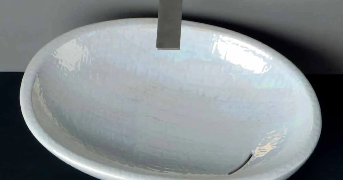 Lavabo madreperla da appoggio di moderno design made Italy Glossy