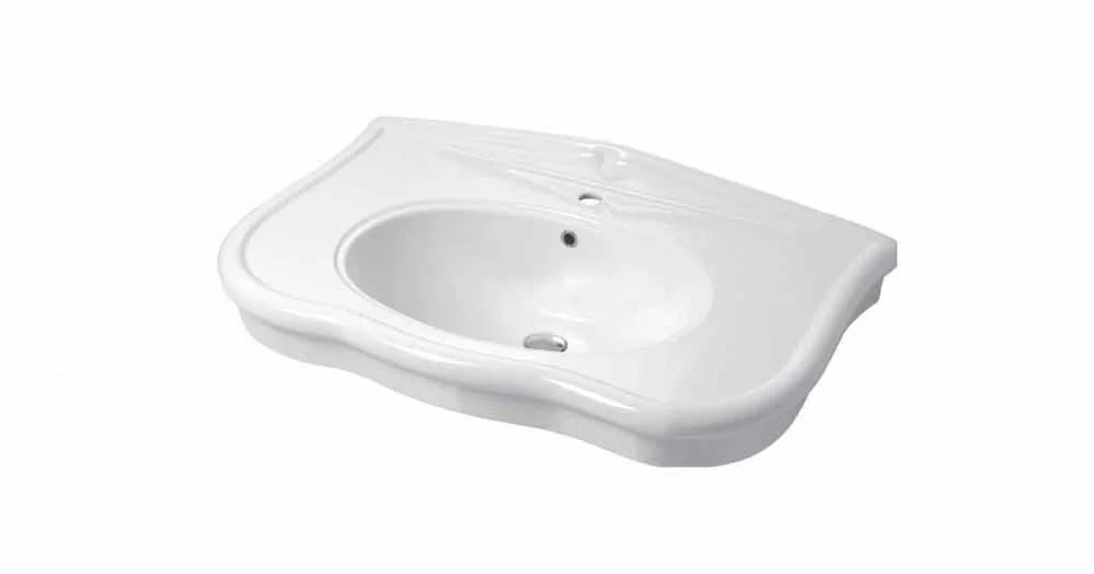 Lavabo Moderno da Parete con o senza Gambe, L90 cm in Ceramica Avise