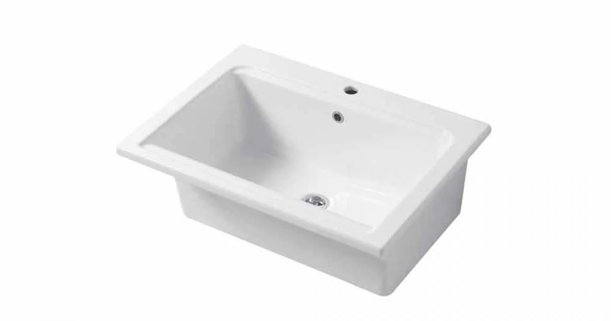 Lavabo Moderno Monoforo in Ceramica Bianca o Colorata Panama