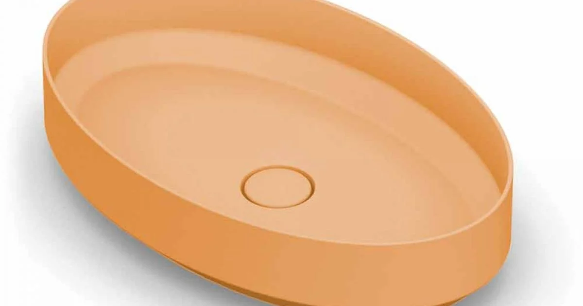 lavabo ovale da appoggio in ceramica di design made in Italy, Yoel