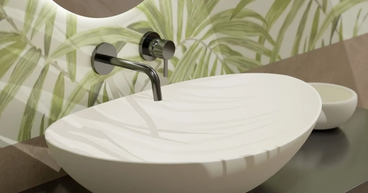 Lavabo Ovale da Appoggio in Ceramica L 60 cm Realizzato in Italia - Jumper