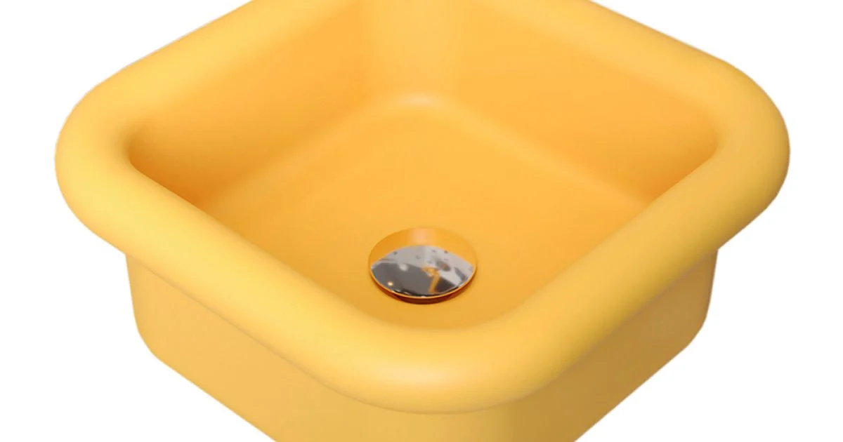 Lavabo per il Bagno Soprapiano Rettangolare in Ceramica - Marine