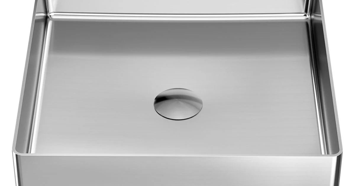 Lavabo Quadrato da Appoggio in Acciaio Inox in Diverse Finiture - Calendula