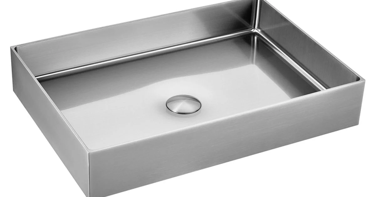 Lavabo Rettangolare da Appoggio in Acciaio Inox in Diverse Finiture - Camelia