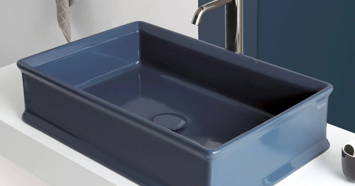 Lavabo Rettangolare da Appoggio in Ceramica L 62 cm Made in Italy - Debora