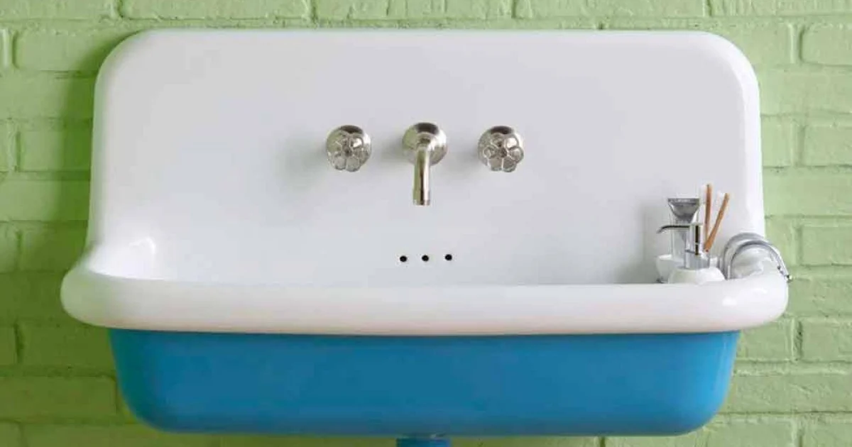 Lavabo rettangolare da muro vintage in ceramica dallo stile vintage Henry