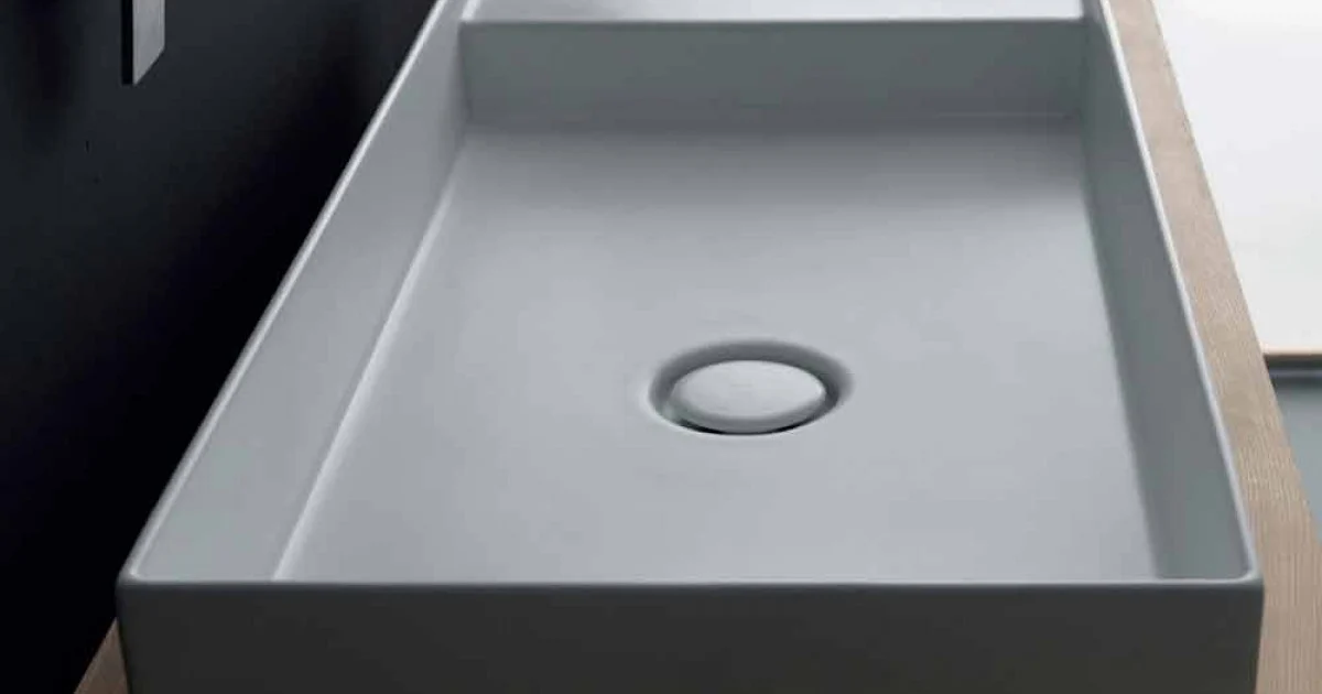 Lavabo rettangolare moderno in ceramica colorata made in Italy